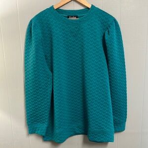 NWT Fate Teal Textured Sweatshirt 1X